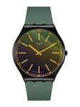 SWATCH Green Vision SS07B112 Svart boett, Svart tavla, Grönt armband