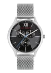 Ted Baker Mens Watch with Black Dial and Silver Milanese Strap BKPMHF015