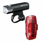 Cateye AMPP 900 / VIZ 300 Bike Light Set - Black Rechargeable