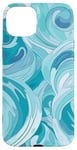 iPhone 15 Plus Swirl Blue Color Illustration Pattern Abstract Art Case