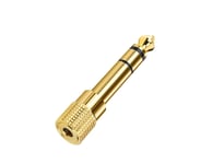 3.5mm Jack to 6.35mm Stereo Headphone Adaptor M/F Connector Converter GOLD