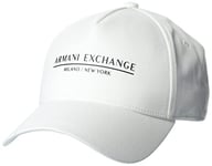 Armani Exchange Casquette de Baseball avec Logo Milano/New York, Blanc, Taille Unique Homme