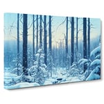Virtuous Winter Forest Canvas Wall Art Print Ready to Hang, Framed Picture for Living Room Bedroom Home Office Décor, 30x20 Inch (76x50 cm)