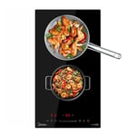 Midea Induction hob with 2 cooking zones, built-in ceramic hob, wiring, touch control, automatic shut-off, child safety