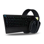 Logitech G213 Prodigy Gaming Keyboard, Black, with G435 LIGHTSPEED and Bluetooth Wireless Gaming Headset, Black