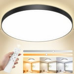 Plafonnier LED Dimmable, 24W 3000K-6500K Plafonnier Salle De Bain Avec Télécomma