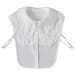 Kvinnor Lapel Lapel False Collar Hollow Floral Lace Chiffong Halv Blus Dickey