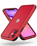 MobNano Coque Compatible avec iPhone 11 360 degrés Antichoc Pro Anti-Rayures Transparente PC/TPU Silicone Etui pour iPhone 11 - Rouge/Noir