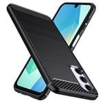 Natbok Case for Samsung Galaxy A16 5G, Military-Grade Shockproof Galaxy A16 Phone Case, [Carbon Fiber Texture] Soft Flexible TPU Slim Anti-Scratch Cover Case for Samsung A16,Black