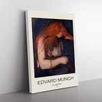 The Vampire Vol.1 By Edvard Munch Exhibition Museum Painting Canvas Wall Art Print Ready to Hang, Framed Picture for Living Room Bedroom Home Office Décor, 60x40 cm (24x16 Inch)