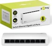 Commutateur réseau Gigabit Ethernet 8 Ports/Commutateur LAN avec Max. 1000 Mbit/s/Design sans Ventilateur/Commutateur Ethernet avec Application Plug & Play/Blanc 64564