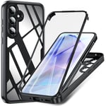 Hensinple for Samsung Galaxy A35 5G Case,Samsung A35 Case Military Grade Drop 360° Full Body Rugged Bumper Case with Built-in Screen Protector Shockproof Cover Phone Case for Samsung A35,Black