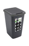 Poubelle de tri noire Sundis Green bin 50 L