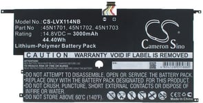 Yhteensopivuus  Lenovo ThinkPad X1 Carbon 14, 14.8V, 3000 mAh