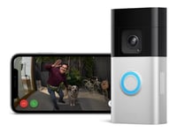 Ring Battery Video Doorbell Pro - Smart Dörrklocka - Med Kamera - Med Helkroppsvy, 3D-Rörelsedetektering, Nattsikt I Färg, 30 Dagars Kostnadsfri Provperiod På Ring Protect - Trådlös - 802.11B/G/N/Ax - 2.4 Ghz, 5 Ghz - Satinnickel