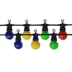 Guirlande Guinguette LED 8M 10pcs 3W IP65 Multicolore - Câble Noir - SILAMP