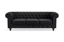 Chesterfield Deluxe 3-seter Sofa - Svart 3 seter