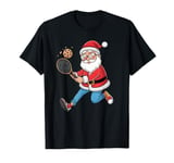 Funny Tennis Santa playing whit cookie ball Christmas T-Shirt