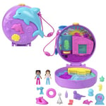 Polly Pocket Sauvetage du Dauphin Coffret avec 2 Mini-Figurines, Animaux Marins et Accessoires de l’océan, HWN96