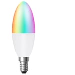 Smart Wi-Fi E14 LED Candle Bulb 5W, RGB+W+WW, Dimmable