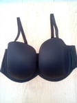 BNWT  40F BLACK UNDERWIRED BRA PREFORMED CUPS DETACHABLE STRAPS MARKS & SPENCER