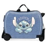 Disney Stich Dance it Out Children's Suitcase Blue 50x38x20cm Hard ABS Combination Lock Side 34L 1.8 kg 2 Wheels Hand Luggage, Blue, One Size, Children's Suitcase