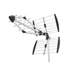 Nedis - Udendørs antenne | UHF | Modtagelsesområde: ≥50 km | LTE700 | Forstærkning: 13.5 dB | 75 Ohm | Antennelængde: 1085 mm | ABS / Aluminium - ANOR1000ME