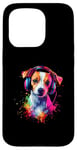 iPhone 15 Pro Artistic Colorful Jack Russell Terrier Headphones Dog Jacky Case