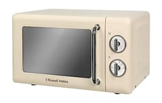 Russell Hobbs RHRETMM705C 17 L 700 W Cream Compact Retro Solo Manual Microwave with 5 Power Levels, Timer, Defrost Setting, Easy Clean