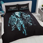 Assassin's Creed Valhalla Double Duvet Cover and Pillowcase Set Reversible Bl...