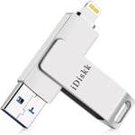 iDiskk 128GB Photo Stick for iPhone MFi Certified lightning USB stick for iPhone