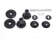 BLACK Plastic Mortice Door Knobst & Fixings plus Spindle Pack Of 48 Sets