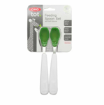 OXO Tot Silicone Feeding Spoons Set Green 2 Pack Baby Food