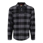 Simms Gallatin Flannel Shirt Slate Buffalo Check Plaid - L