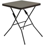 Trädgårdsbord Hopfällbart Bord Hopfällbart Sidobord Balkongbord Picknickbord Campingbord Plast Metall Brun 60X60X74Cm