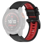 Garmin Fenix 7S etc. 20mm Klokkebånd - Svart og Rød