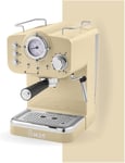 Swan Retro 15 Bars Pump Espresso Coffee Machine In Cream 1.2 L SK22110CN