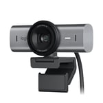 Logitech MX Brio Ultra HD 4K Collaboration and Streaming Webcam, 1080p at 60 FPS, Dual Noise Reducing Mics, Show Mode, USB-C, Webcam Cover, Works with Microsoft Teams, Zoom, Google Meet, Graphite