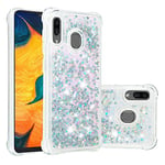 IMEIKONST Coque Compatible avec Huawei P30 Lite Étui, Sables Mouvants Liquides Brillants Très Mince Transparente Silicone Antichoc TPU Bumper Housse pour Huawei P30 Lite. Love Silver YBW