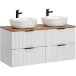 Petits-meubles - Meuble double vasque 120cm Adriel Blanc