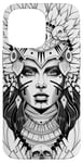 iPhone 14 Pro Max Aztec Warrior Queen Blackwork Tattoo Flash Case