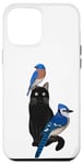 iPhone 14 Pro Max Bluebird Blue Jay with a Cat Bird Birdwatching Biologist Case