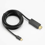 D2 Diffusion Câble USB-C vers HDMI mâle/mâle Compatible avec appareils en USB-C 3.1 et Alt DP Mode connecteurs Or - 2m - Noir