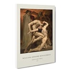 Dante And Virgil By William Adolphe Bouguereau Exhibition Museum Painting Canvas Wall Art Print Ready to Hang, Framed Picture for Living Room Bedroom Home Office Décor, 24x16 Inch (60x40 cm)