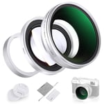 NEEWER Objectifs Grand Angle 0,75x & Macro 1,4X pour X100 Série Appareils Photo, Objectif HD 2 en 1 avec Bague d'Adaptation 49mm pour Fujifilm X100 X100S X100F X100T X100V X100VI, LS-47