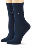 Tommy Hilfiger - Casual Womens Socks - 2 Pack - Womens Clothing - Ladies Socks - Ankle Socks - Signature Embroidered Logo - Blue