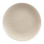 GENEVIEVE LETHU 536138 Assiette Plate en Grès Beige Ø 27 cm - Collection MURMURE Graphique - Assiette au décor en Relief