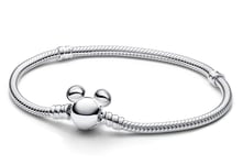 Pandora Disney x Mickey Mouse Clasp Moments Snake Chain Bracelet Sterling silver armband 593061C00-17