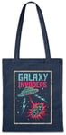 Pixel Galaxy Invaders Shopper Shopping Bag Alien Beam Retro Arcade Saucers Gamer