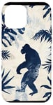 Coque pour iPhone 12 Pro Max Bleu Minimaliste Tropical Vintage Bigfoot Mythique Sasquatch